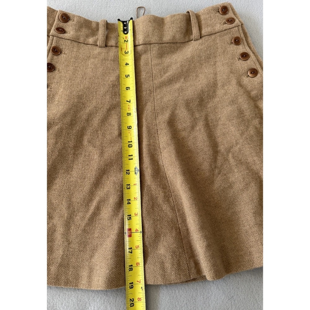 Ralph Lauren Rugby Herringbone Wool Skirt A-Line Lace Up Back Preppy Academia 8 - Picture 7 of 11